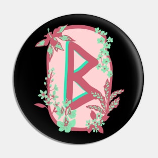 Berkana Rune Flowery Design Pin