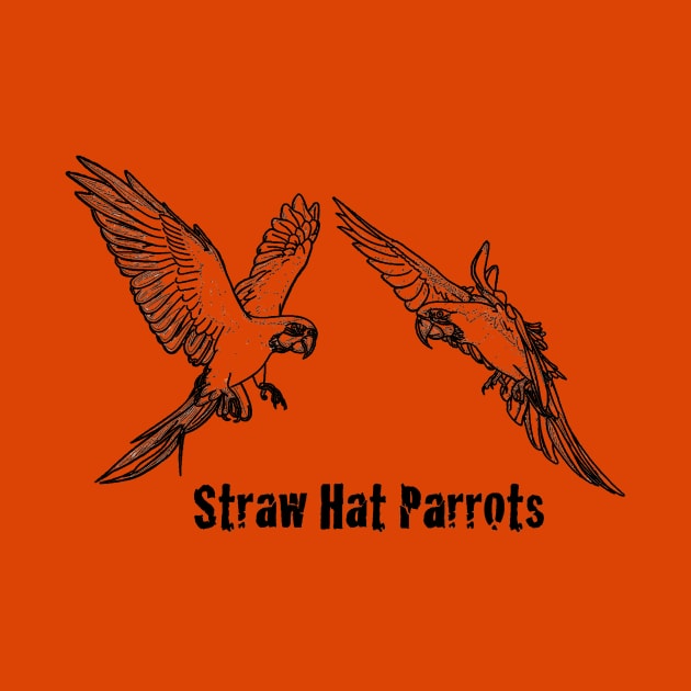 Straw Hat Parrots: Luffy and Zoro - Outline Black by Straw Hat Parrots