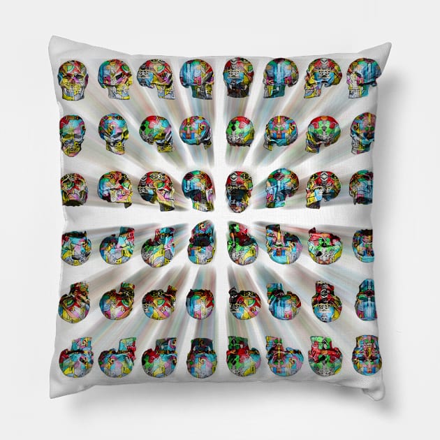 Skull Army of Color Pillow by Diego-t