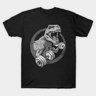 Funny Dinosaur T-Rex Jumping Rope Gym Workout' Men's T-Shirt