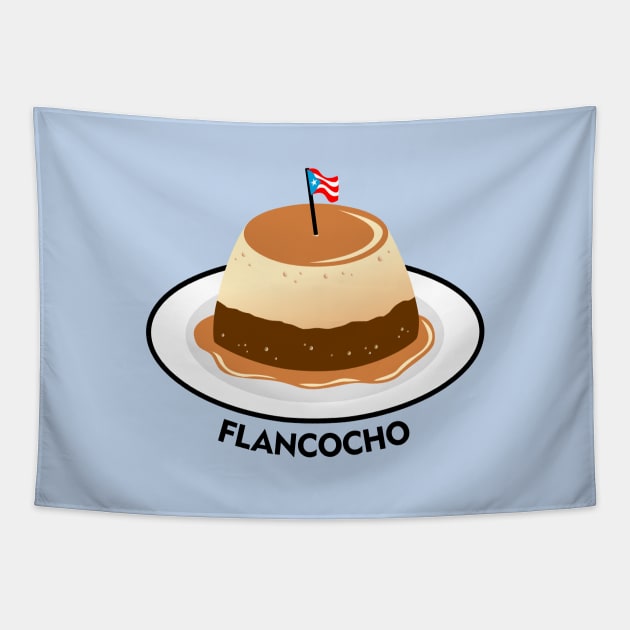 Flancocho Puerto Rico Food Dessert Boricua Flan Cake Tapestry by bydarling