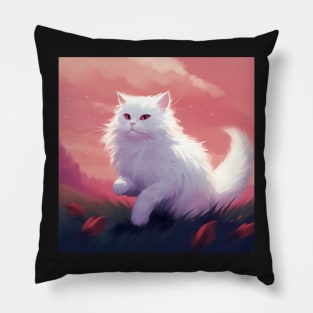 Snowy Whiskers and Cuddles: Falling in Love with White Cats Pillow