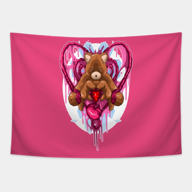 Teddy Bear Candy Gore Tapestry by JohnnySegura3rd