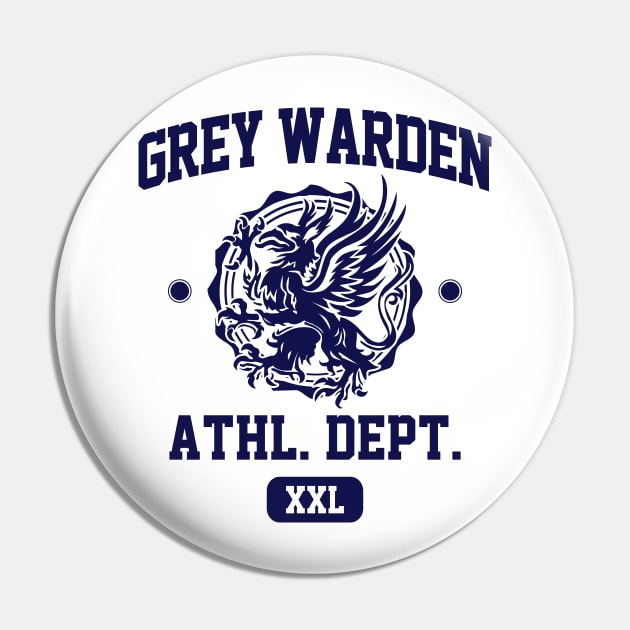 Grey Warden Athletic Department | Dragon Age | Navy Pin by threadbaregaming