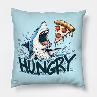 Funny Shark with Pizza, Pizza Lover Pillow