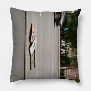 Road Sign on Street London Photography Art Pillow