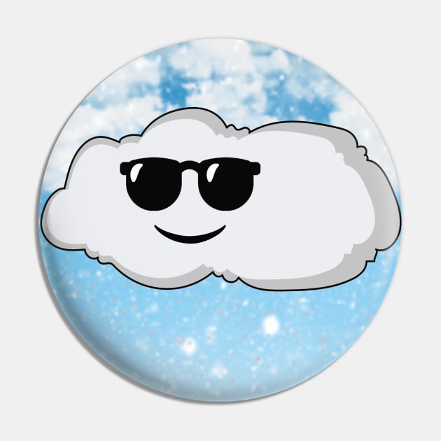 Fantasy White Cloud Snow With Sunglasses Pin by AqlShop