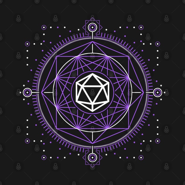 Purple Sacred Symbol Polyhedral D20 Dice Tabletop RPG by pixeptional