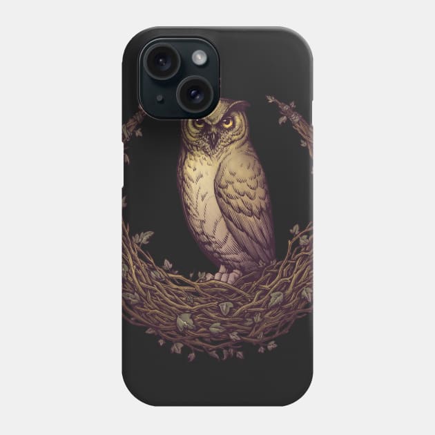 Owl Hedera Moon Phone Case by Medusa Dollmaker