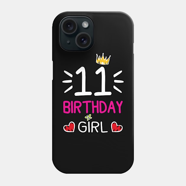 Kids 11th Birthday Girl Crown Princess Phone Case by printedartings