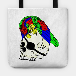 Pirate Skull and Parrot Tote