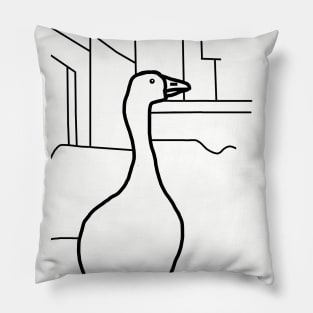 Minimal Goose in the City Pillow