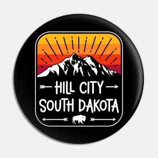 Hill City South Dakota Vintage Mountain Sunset Pin