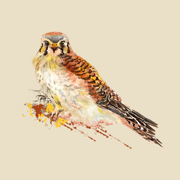 Watercolor Kestrel Wildlife Bird Nature Art by Country Mouse Studio