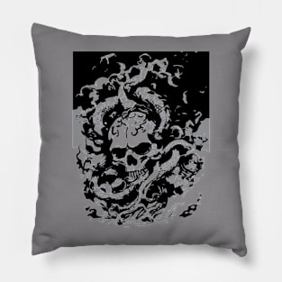 gothic skull at the sea Pillow