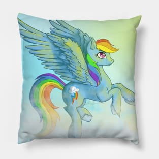 Rainbow Dash in the Clouds Pillow