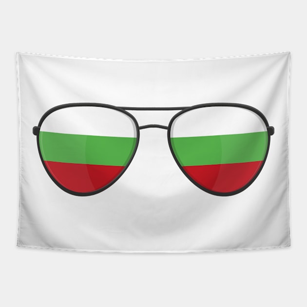 Bulgaria Flag Sunglasses Tapestry by BramCrye