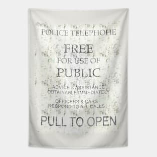 Blue Police Public Call Box - Explanations 2 Tapestry