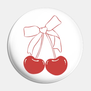 cherries with ribbon Pin