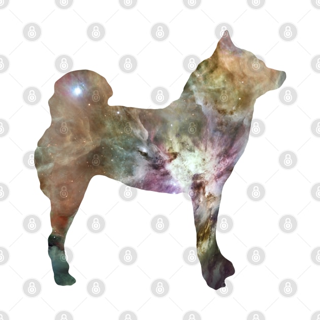 Lilly the Shiba Inu Silhouette - Nebula on White by shibalilly