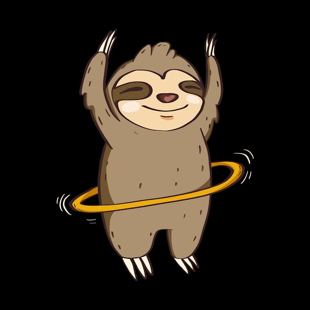 Hula Hoop Sloth Hooping Workout Fitness Fun by Foxxy Merch