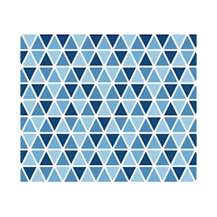 Shades of Blue Geometric Triangle Pattern T-Shirt