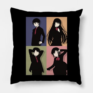 Angel Next Door Or Otonari No Tenshi All Anime Main Characters In Minimalist Retro Pop Art : Mahiru, Amane, Itsuki, And Chitose Pillow