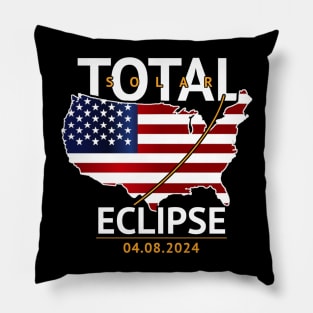 Total Solar Eclipse 4.8.2024 USA Pillow