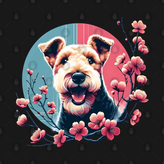 Lakeland Terrier Delights in Spring Cherry Blossoms by ArtRUs