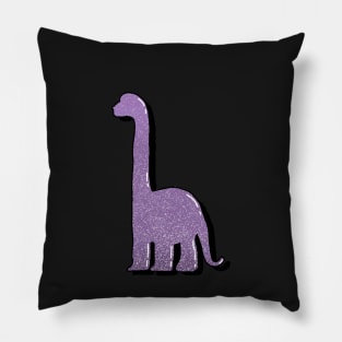 purple glitter dinosaur Pillow