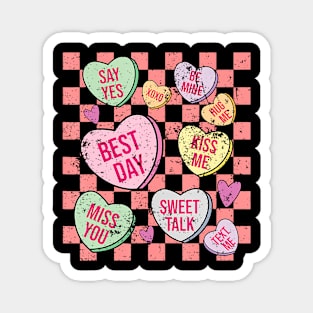 Retro Valentines Day Candy Conversation Hearts Girls Magnet