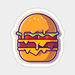 Burger Melted Cartoon Magnet