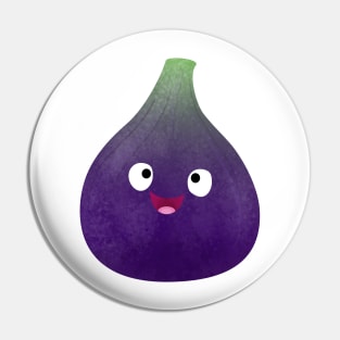 Cute happy purple fig fruit cartoon Pin