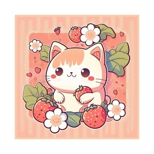 Summer Strawberry Cat T-Shirt