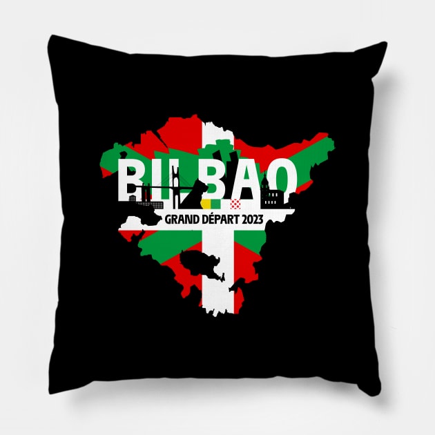 Bilbao Grand Depart 2023 Pillow by reigedesign