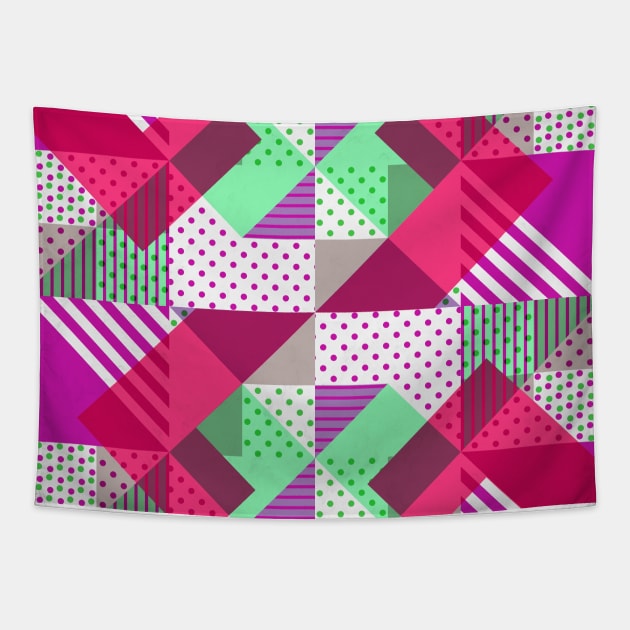 Geometric Polka Dots Petit Pois Neon Tapestry by Tobe_Fonseca