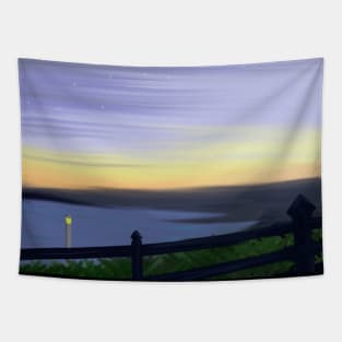 Starry sunset over Alvor Tapestry