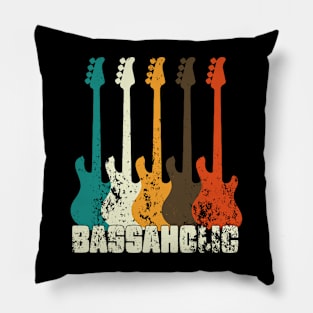 Bass Guitar Player Bassaholic Bass Player Guitarist Pillow