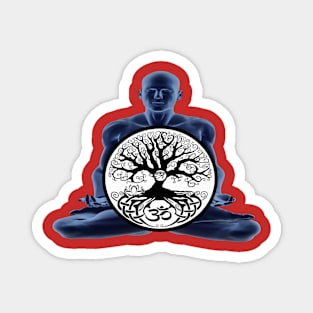 Meditation Man With Tree Orb Magnet