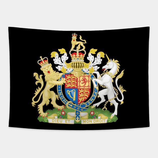 Royal Coat of Arms of the United Kingdom Tapestry by Wickedcartoons