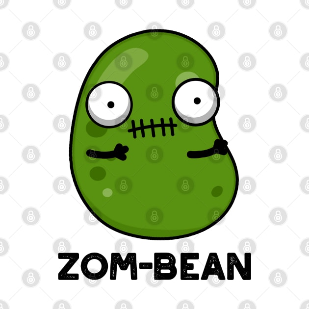 Zom-bean Cute Halloween Zombie Bean Pun by punnybone