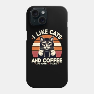 I like cats and coffee Phone Case