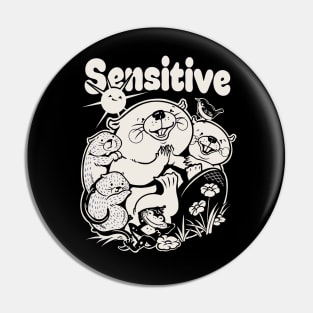 Sensitive - black/off white Pin