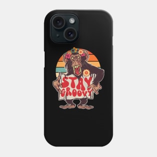 Stay Groovy - Retro Flower Power Monkey for Groovy Dudes Phone Case