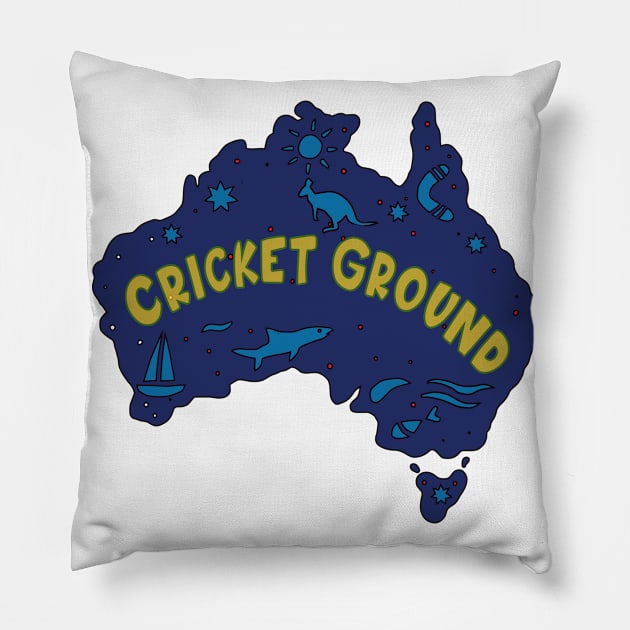 AUSSIE MAP CRICKET GROUND Pillow by elsa-HD