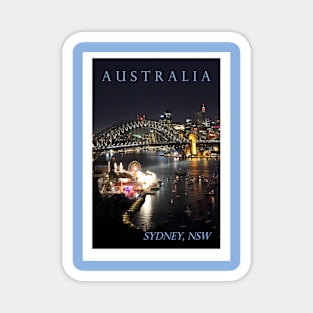 Sydney Night Skyline Magnet