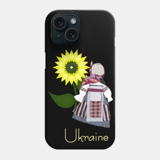 Ukrainian Folk Doll with sunflower, Motanka. Ukraine Phone Case