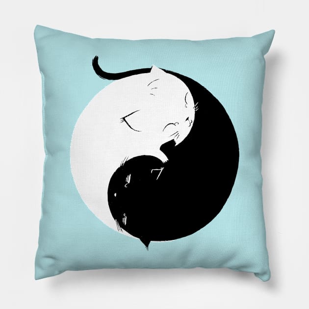 Yin Yang Kittens Pillow by PopShirts