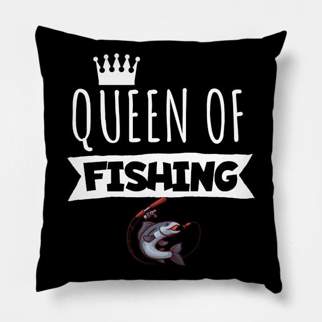 Queen of fishing Pillow by maxcode