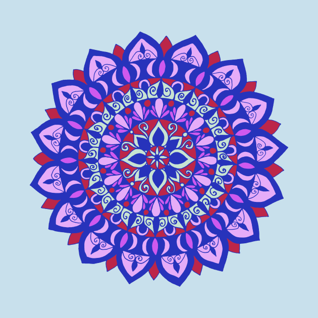 Flower Mandala Blue by MitaDreamDesign